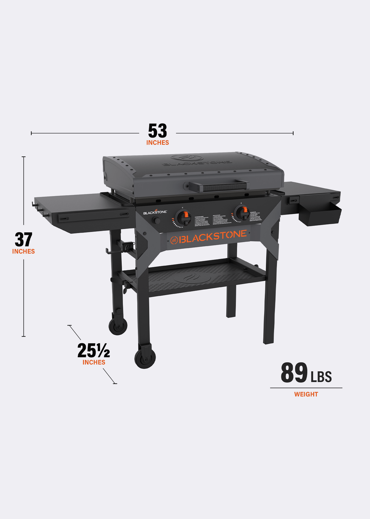 Blackstone 28" Iron Forged Blackout Griddle Cooking Station with Hood